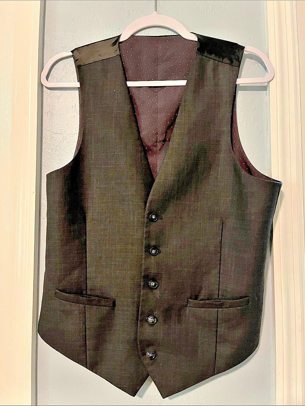 APT.9 Performance Slim Fit Men'Small Black Polka Dot Vest Size Small Like New